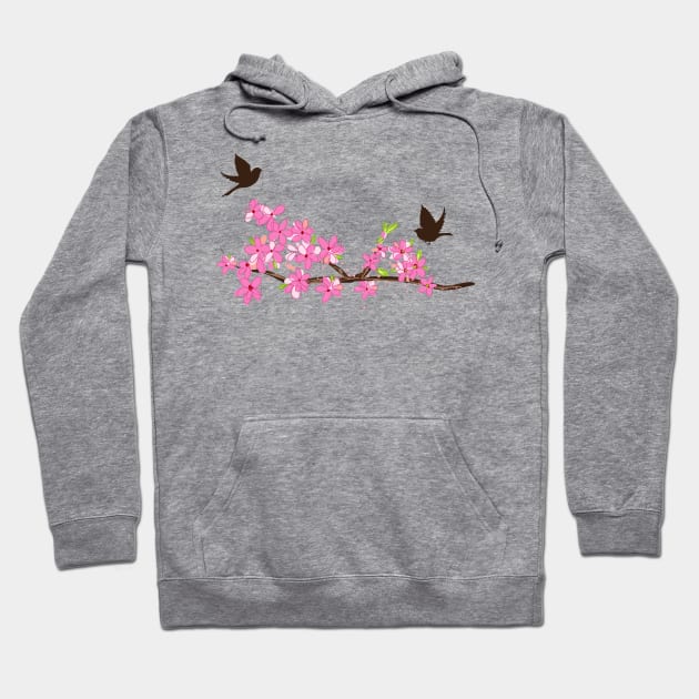 Sakura Blossom Birds Hoodie by SWON Design